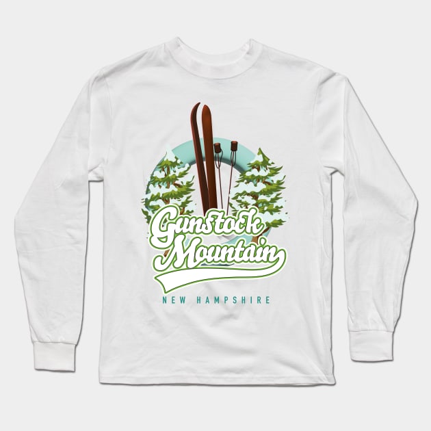 Gunstock Mountain ski logo Long Sleeve T-Shirt by nickemporium1